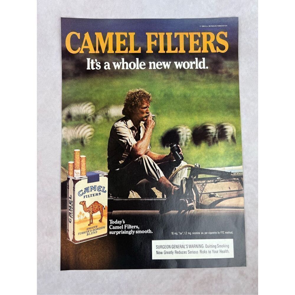 Vintage Camel Filters Cigarettes Safari Print Ad Photo